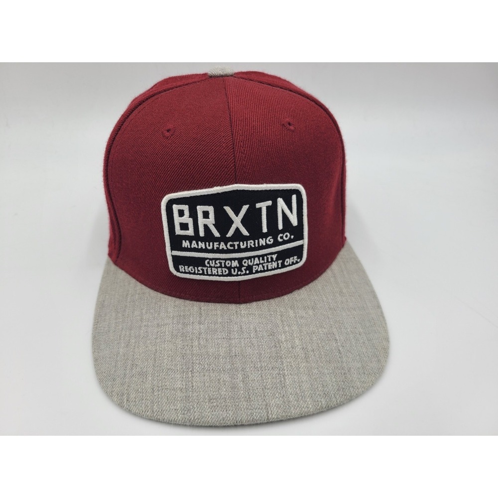 Brixton Manufacturing Company Co Snapback Hat Cap Skate Surf Men‎ Women Red Gray